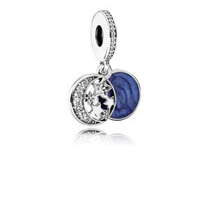 Authentic Pandora Charm Moon&Blue Sky Dangle Charm